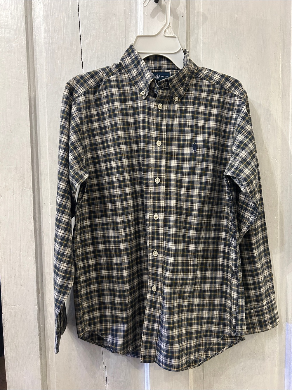 Polo Ralph Lauren Check Print Button Down Sport Shirt Size M youth 12-14